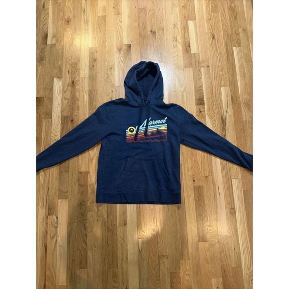 Marmot blue hooded hoodie‎ Sweatshirt mountains Mens Size Medium. Perfect